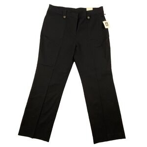 Anne Klein Women's Pants High Rise Boot‎ Leg Dress Pants Women's Black Size 16